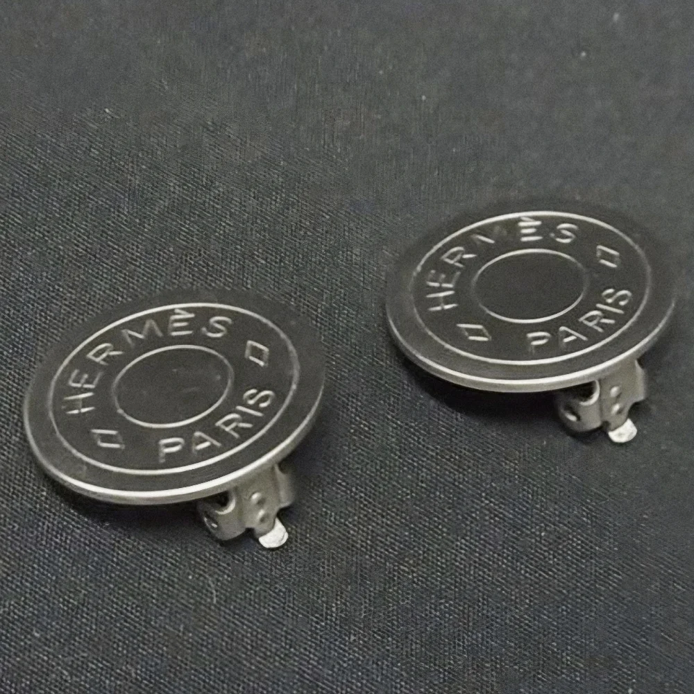 Hermès Clou de Selle Silver-tone Clip-on Earrings - Picture 6 of 6